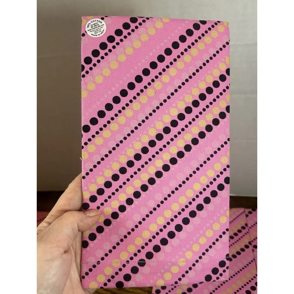 Rub-A-Dub-Dub Pink Polka Dot Cotton Dinner Napkins Set of 4 20x20 NIP Home